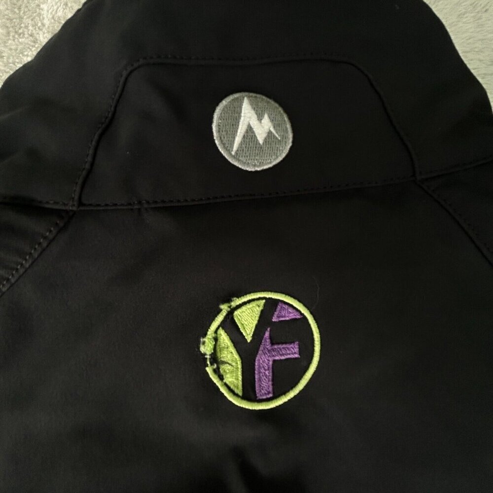 Marmot Approach Vest Black Soft Shell Mens Size L Water Repellent, "CYBEX" logo - Picture 8 of 10